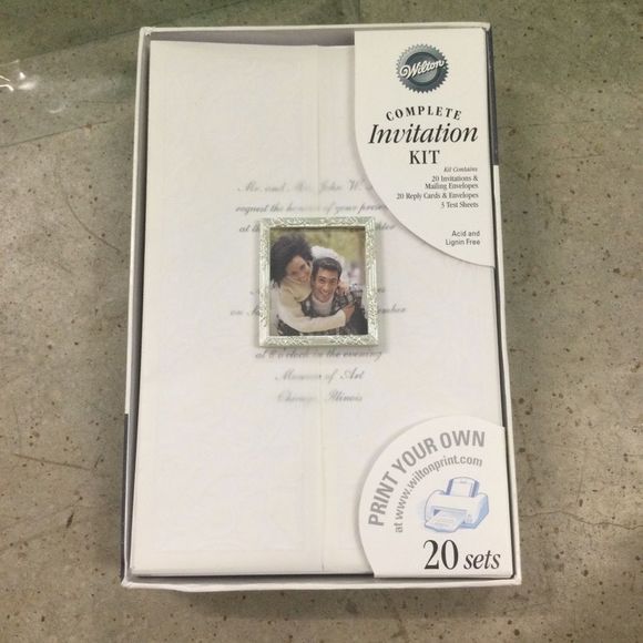 Wilton's Complete Invitation Kit - NIB, 20 DIY Print Your Own Wedding Invitation - Picture 6 of 6